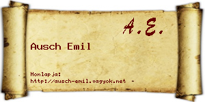 Ausch Emil névjegykártya
